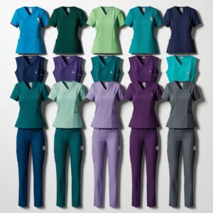 Disposable scrubs top blue large