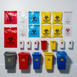 16 Gallon Biohazard Waste Container - Locking Lid