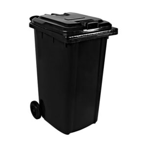 240L SABS Wheelie Bin - 2 Wheel - Recycled Plastic - SABS Approved - Black - Pack of 5