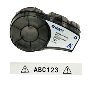 Brady Labels M21-500-595-WT, 12.7x6.4m, Black on White, Self-Adhesive, Box of 4.6m