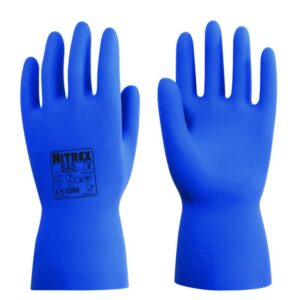 Chemical protective gloves Nitrex 440 XS (6) latex, blue, flocked inside, pack of 10 pair