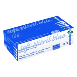 Unigloves Soft Nitrile Gloves Size XL (910) "SOFT NITRIL BLUE ECO", Blue, Non-Sterile, Powder-Free, Rolling Edges, Latex-Free, Pack of 100