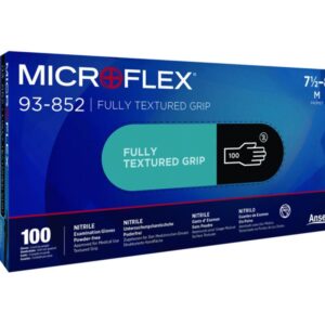 Ansell Microflex, Size 9½10 (XL), Black Double-sided Nitrile Gloves, Powder-free, Length 245mm, Wall Thickness 0.12mm