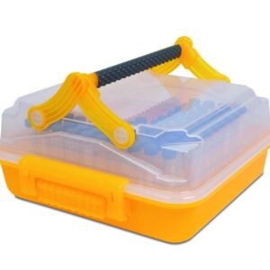 Heathrow Scientific DuraporterXL High Capacity Sample Transport Tote (Including Multitube Insert) - Clear/Yellow
