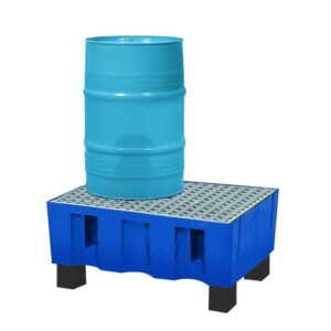 Asecos Drain Tray 714x525x330 mm PE, Payload 150 kg, Grating Zinc Coated, with Feet