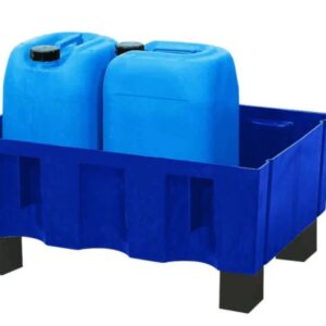 Asecos Drain Tray 714 x 525 x 330 mm, PE, Payload 150 kg, Without Grating, With Feet