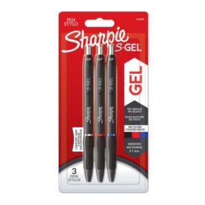 Laborbedarf Sharpie S Gel Pens with the Highest Writing Comfort (Blister of 3, Black, Blue, Red)
