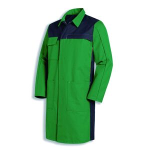 Uvex Men’s Laboratory Coat, Size 64/66, Green, 65% Cotton, 35% PE, 1/1 Arm with Snaps, Type 16283