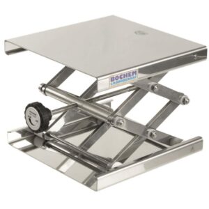 BOCHEM Lab Jack, 18/10 Stainless Steel, 160 x 130 mm, with Adjusting Wheel