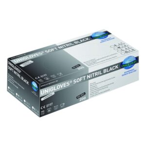 Unigloves Soft Nitrile Gloves Size XL (910), Black, Big Box (Pack of 200)