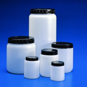 Kartell Cylindrical Jar 1000 mL HDPE White with Black Screw Cap