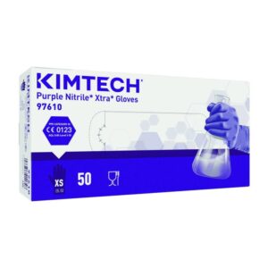 Kimberly-Clark KIMTECH Purple Nitrile* Xtra Gloves, Size XS, Purple, 300 mm, Powder-Free, Pack of 50