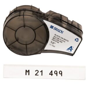 Brady High Performance Labels White Nylon Cloth B-499-M21 500-499, 12.70 mm x 4.8 m Roll