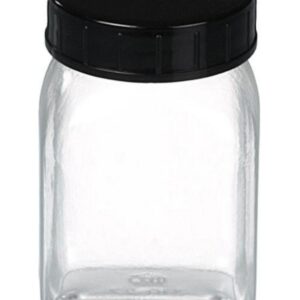 Bürkle Wide Neck Can 100 ml, Square PETG Clear, with Closure
