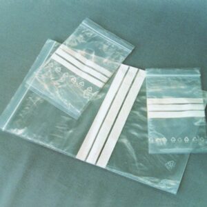 LLG Pressure Seal Bag PE 80 x 120 mm with Write-On Patch, Pack of 100