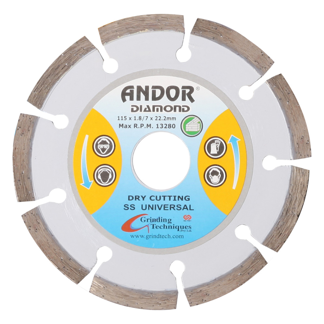 Andor Diamond Disc Segmented Ss 115X1.8Mm